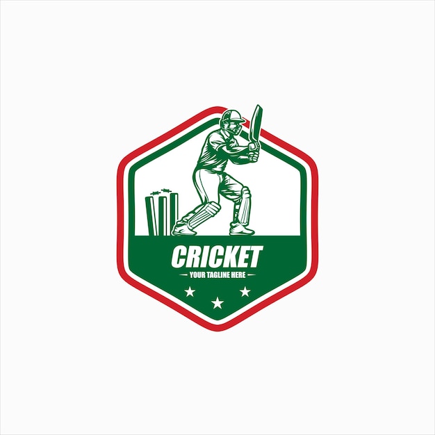 Vector diseño de plantillas para el logotipo de cricket sport