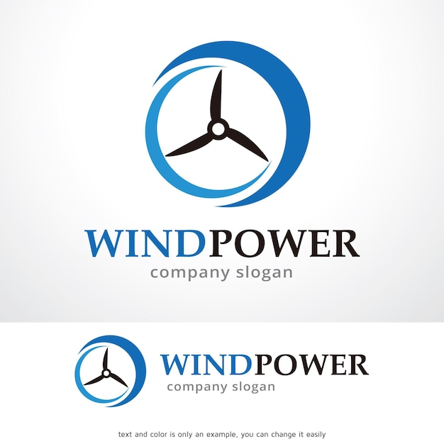 Diseño de plantillas de logotipo de energía eólica Concepto de diseño de emblema vectorial Símbolo creativo Icono