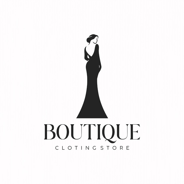 Diseño de plantillas de logotipo de negocios de tiendas de vestidos de boutique