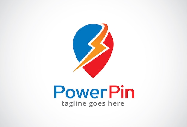 Diseño de plantillas de logotipo de Power Pin Diseño de emblema vectorial Concepto de diseño Símbolo creativo Icono