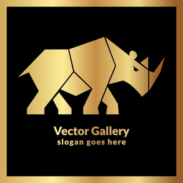 Vector diseño de plantillas para el logotipo de rhino