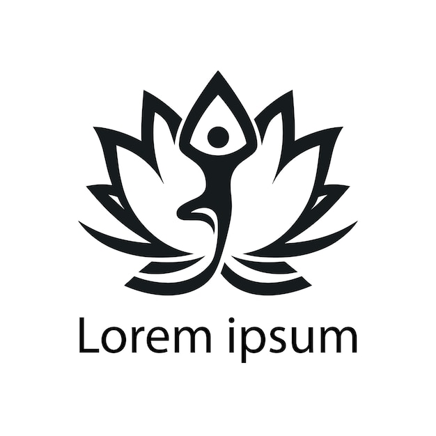 Diseño de plantillas de logotipo de yoga estilo minimalista de logotipo zen