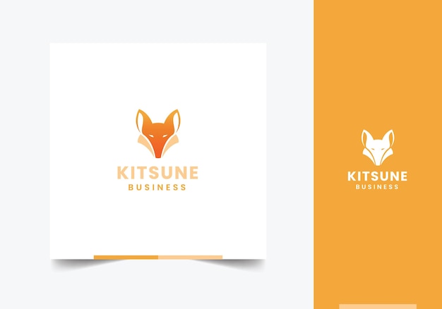 Diseño de plantillas de logotipos comerciales de kitsune