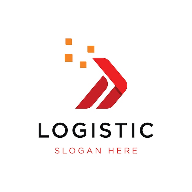 Diseño de plantillas de logotipos logísticos para la entrega con un concepto creativo El logotipo puede ser para la entrega rápida de negocios