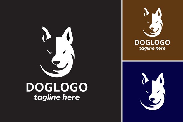 Vector diseño de plantillas de logotipos para perros para empresas u organizaciones relacionadas con el adiestrador de perros