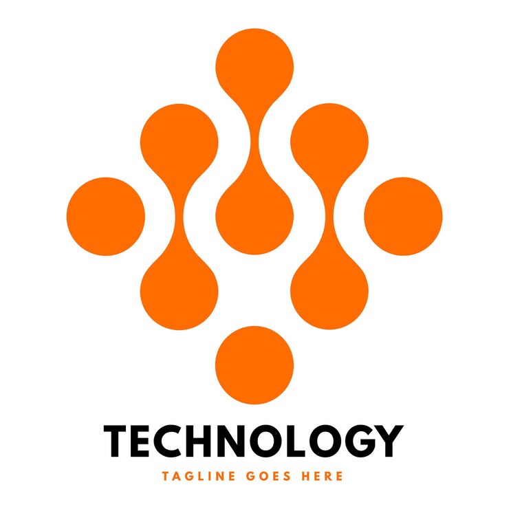 Diseño de plantillas de logotipos de tecnología y trabajo en equipo