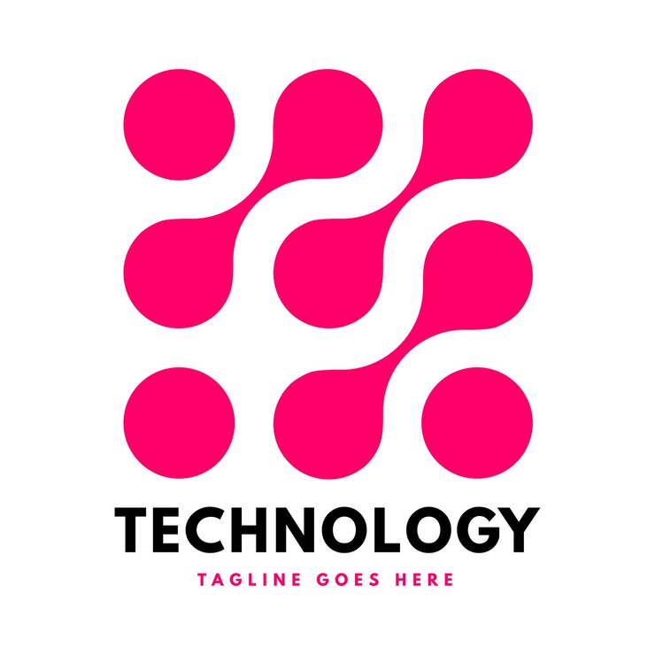 Diseño de plantillas de logotipos de tecnología y trabajo en equipo