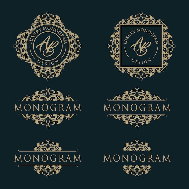 Diseño de plantillas de lujo para bodas y decoración.