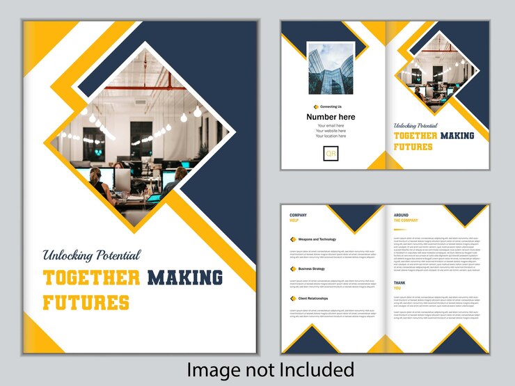 diseño de plantillas de maquetes vectoriales de folletos corporativos bifold creativos gratuitos