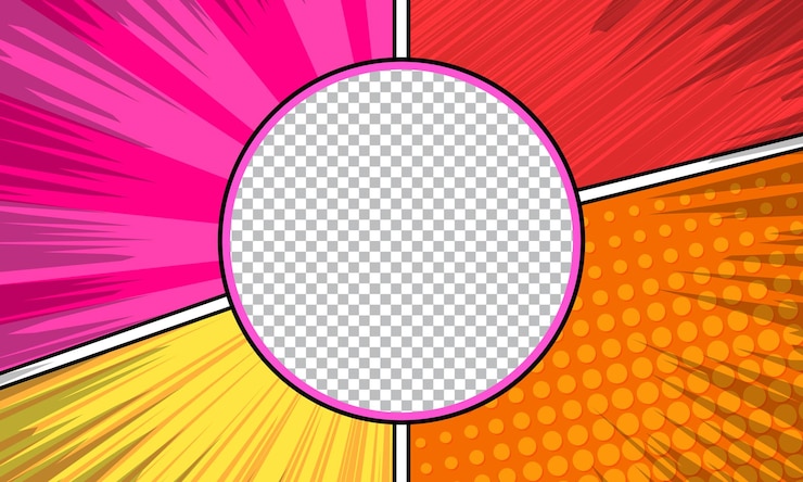 Vector diseño de plantillas de marcos de arte pop de cómics