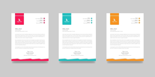 Diseño de plantillas de membrete de negocios corporativos