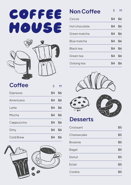 Diseño de plantillas de menús de cafeterías