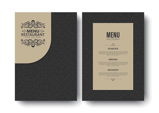 Diseño de plantillas de menús de restaurantes de estilo vintage