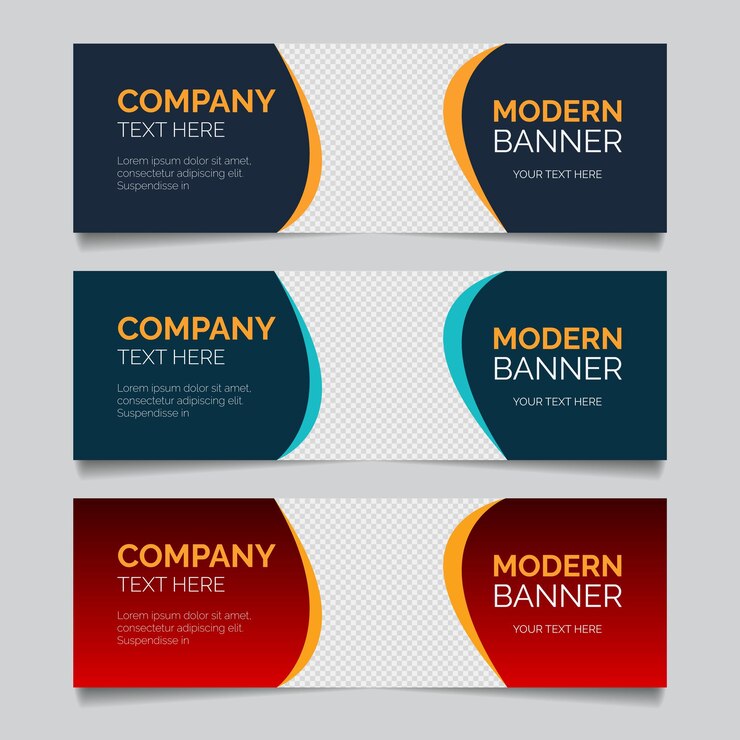 Diseño de plantillas modernas para banderas corporativas