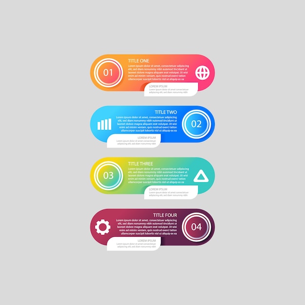 Diseño de plantillas modernas de infografía vectorial gratuita para negocios