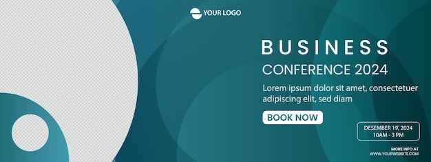 Diseño de plantillas de pancartas corporativas creativas de color azul océano para negocios de webinars