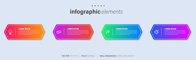 Diseño de plantillas de pancartas empresariales de infografía vectorial