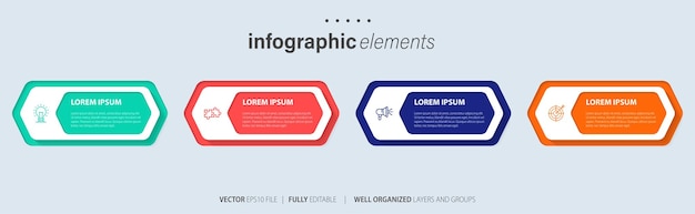 Diseño de plantillas de pancartas empresariales de infografía vectorial