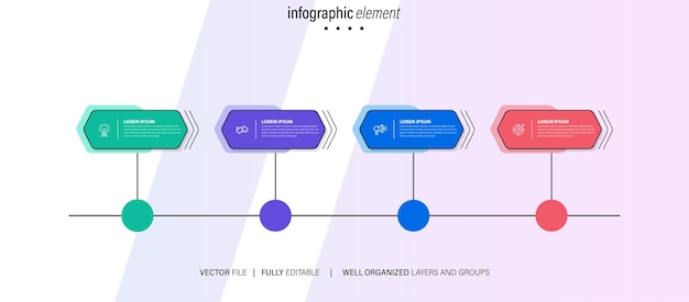 Diseño de plantillas de pancartas empresariales de infografía vectorial