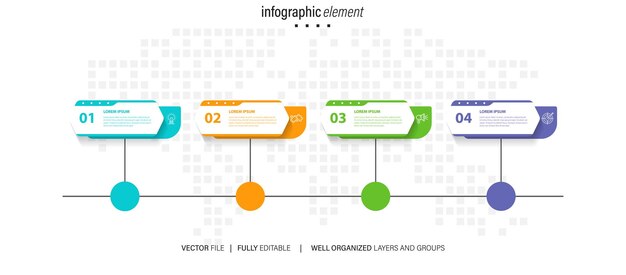 Diseño de plantillas de pancartas empresariales de infografía vectorial