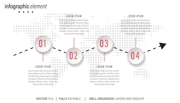 Diseño de plantillas de pancartas empresariales de infografía vectorial