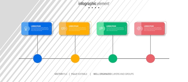 Diseño de plantillas de pancartas empresariales de infografía vectorial