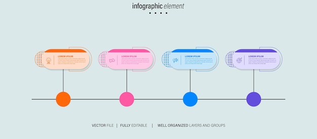 Diseño de plantillas de pancartas empresariales de infografía vectorial