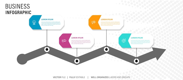 Diseño de plantillas de pancartas empresariales de infografía vectorial