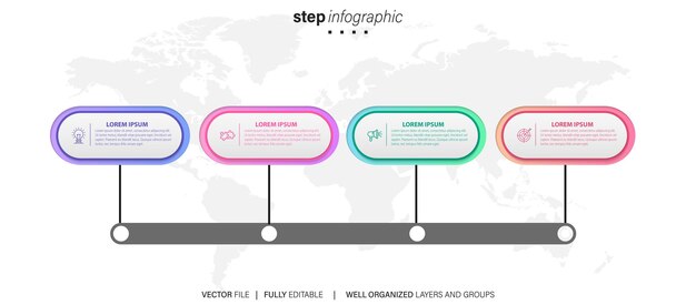 Diseño de plantillas de pancartas empresariales de infografía vectorial