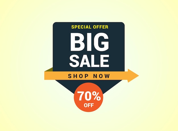 Diseño de plantillas de pancartas de grandes ventas Oferta especial Hasta 70 descuentos Ilustración vectorial