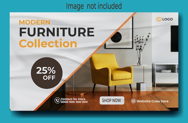Diseño de plantillas de pancartas web de muebles fabulosos para usos exclusivos