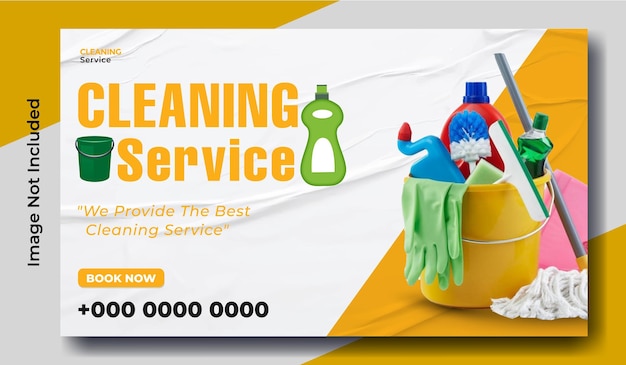 Diseño de plantillas de pancartas web de servicios de limpieza