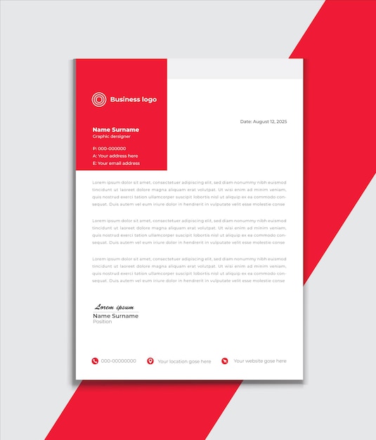 Diseño de plantillas de papel de carta para empresas
