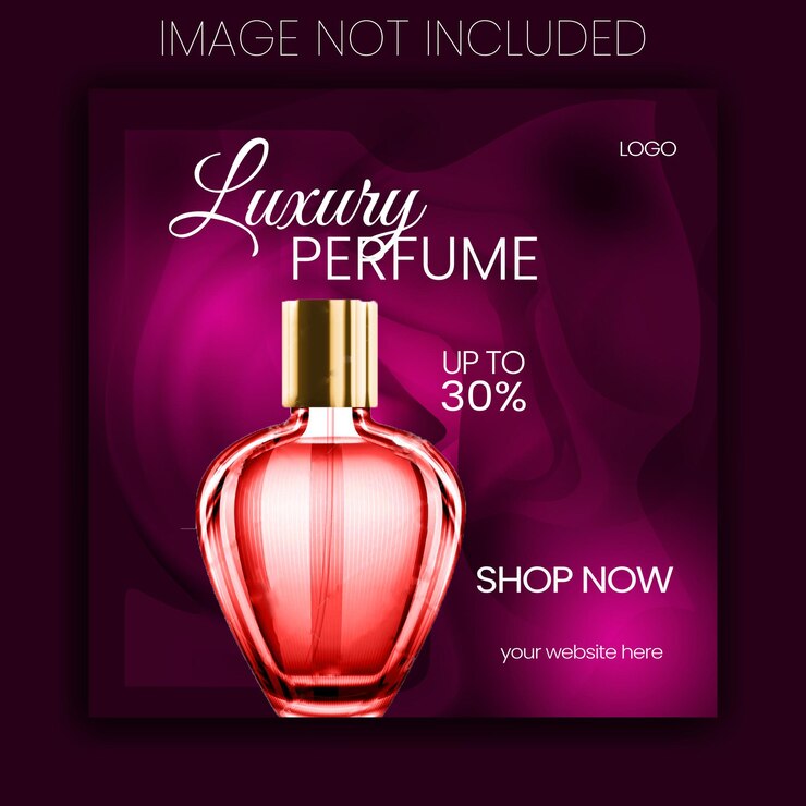 diseño de plantillas de perfumes premium para redes sociales