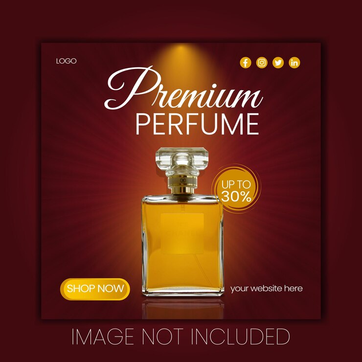 diseño de plantillas de perfumes premium para redes sociales