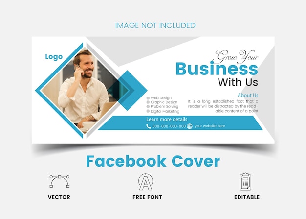 Vector diseño de plantillas de portadas creativas para negocios en facebook