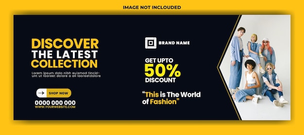 Diseño de plantillas de portadas promocionales para anuncios de ventas de moda
