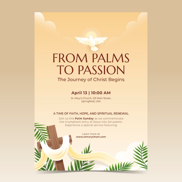 Diseño de plantillas de póster de Palm Sunday