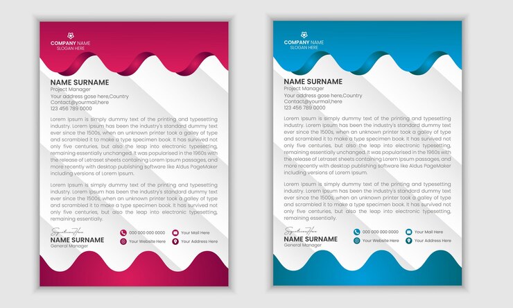 Vector diseño de plantillas premium de papel de carta de negocios profesionales y abstractos de vector moderno