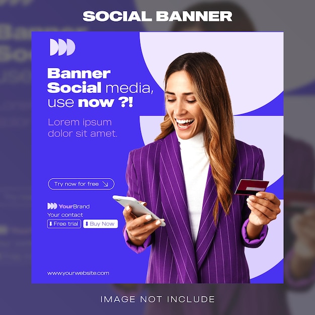 Diseño de plantillas de promoción de banners de marketing en las redes sociales