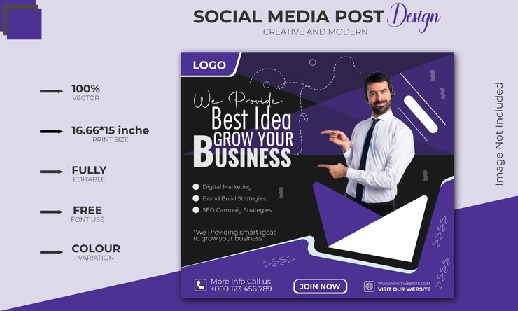 Diseño de plantillas de publicaciones en redes sociales corporativas y redes sociales