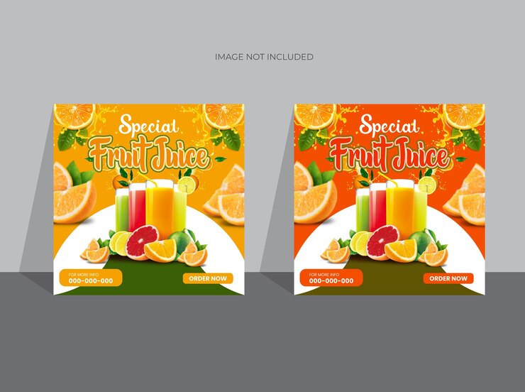 Diseño de plantillas de publicaciones de redes sociales de jugo delicioso