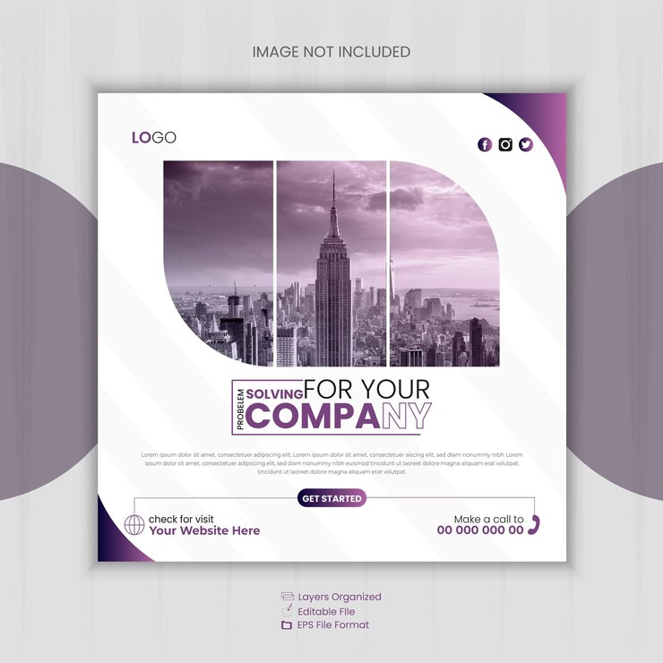 diseño de plantillas de seminarios web de negocios para marketing digital publicación corporativa en redes sociales