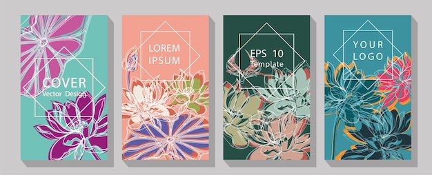 Diseño de plantillas de tarjetas de felicitación botánicas minimalistas para el día de San Valentín