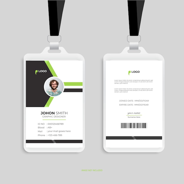 Diseño de plantillas de tarjetas de identificación de empleados de empresas modernas y creativas