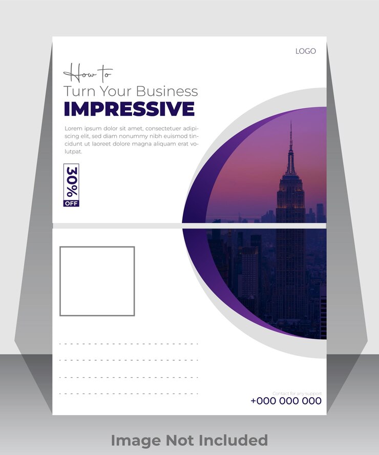 Vector diseño de plantillas de tarjetas postales corporativas minimalistas
