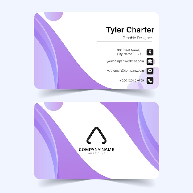 Diseño de plantillas de tarjetas de visita estilo de color fluido