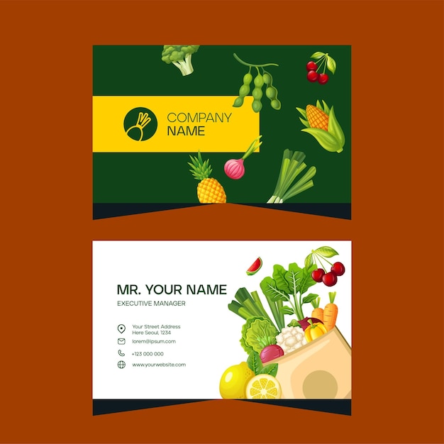 Vector diseño de plantillas de tarjetas de visita de nutrición