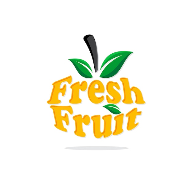 Diseño de plantillas de tipografía con efecto de texto de letras de frutas frescas