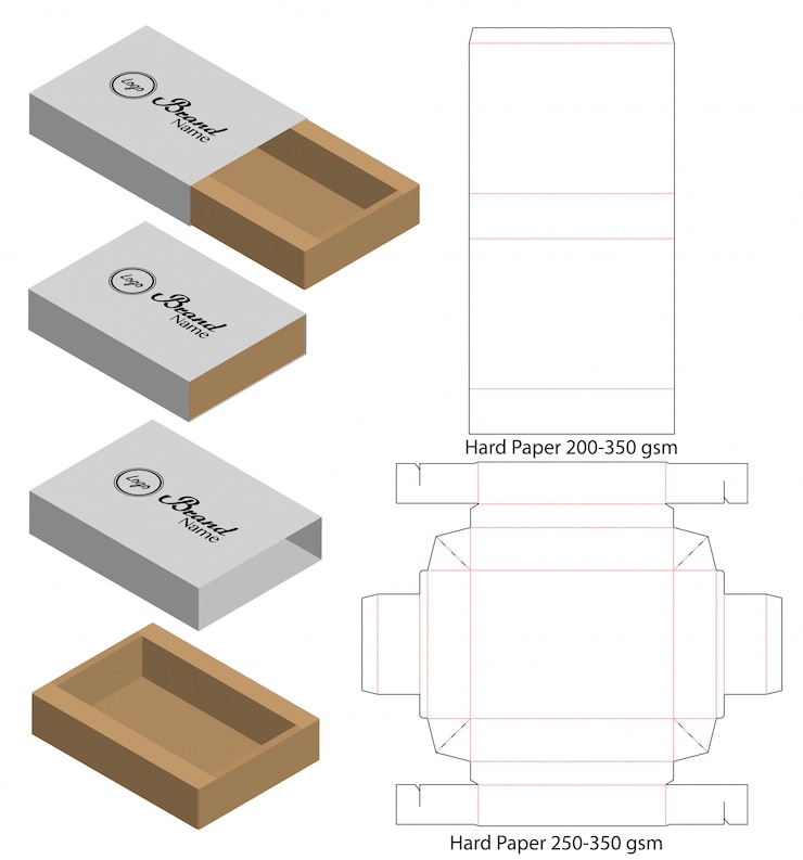 Vector diseño de plantillas de troquelado de cajas